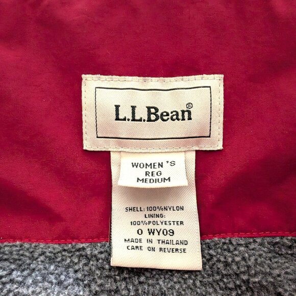 LL BEAN Vest‎ Women's M Red Nylon Fleece Lined Zip Outdoor Zip Pockets - Picture 8 of 11